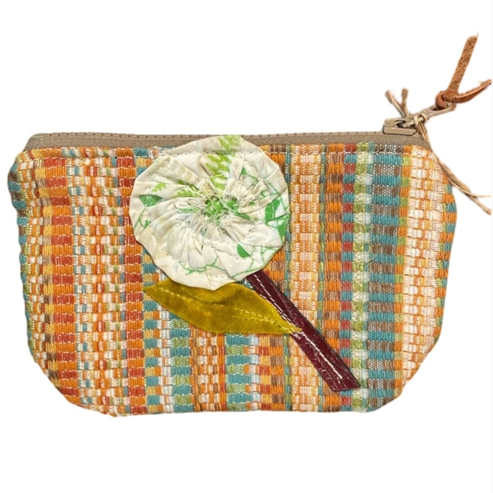 Hand Crafted Handmade Artisan Floral Canvas Clutch